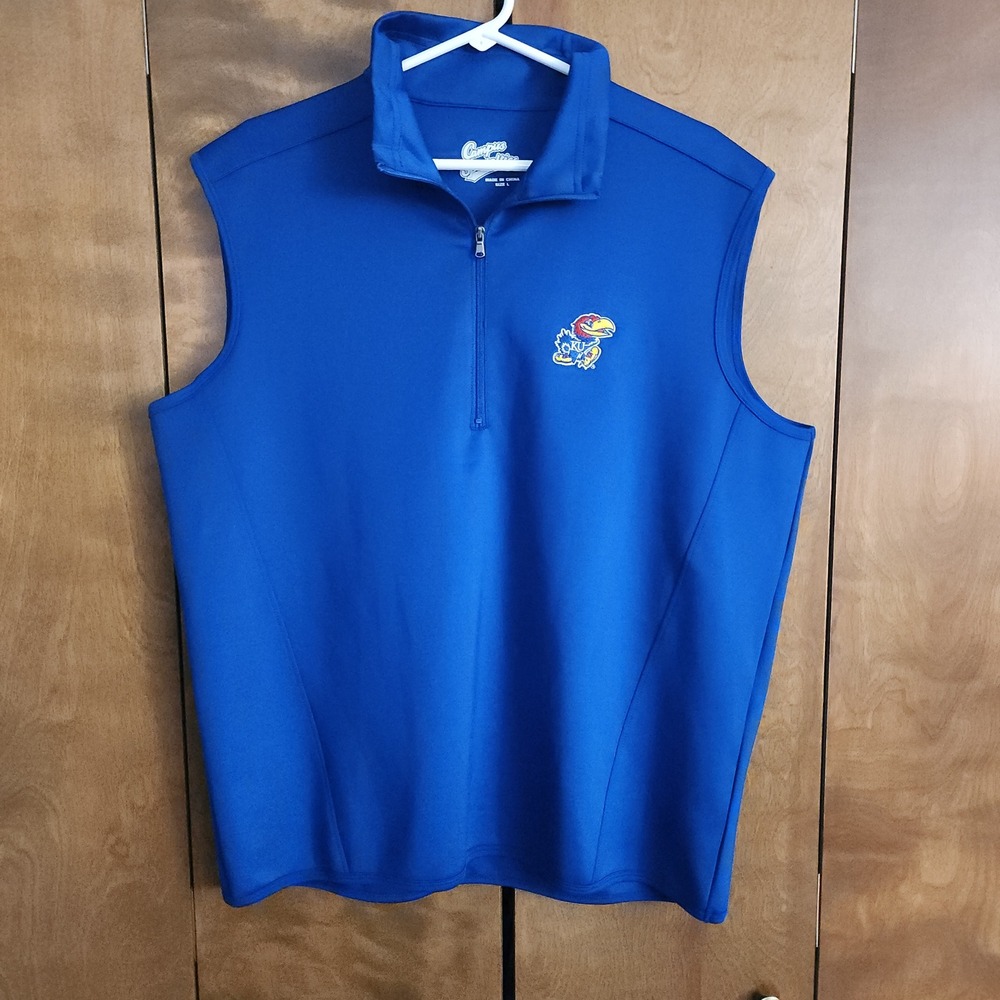 D11 Campus Specialties‎ Kansas Jayhawks Basketball Vest Mens Large Blue Pullover